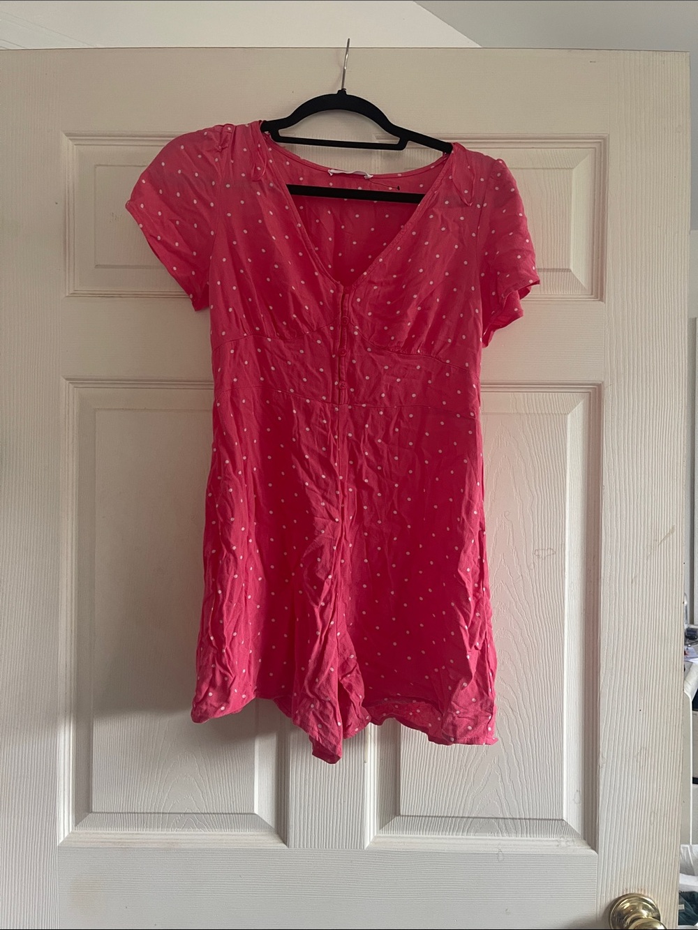Primark Pink Polka Dot Short Sleeve Romper